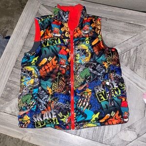 Nike SB Skate Graffiti Art Puffer Vest Reversible Youth -Color: Red |Size: S
